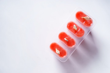 Homemade watermelon popsicles; ice pop