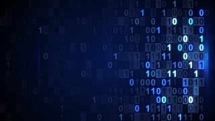 Scan blue digital binary data code