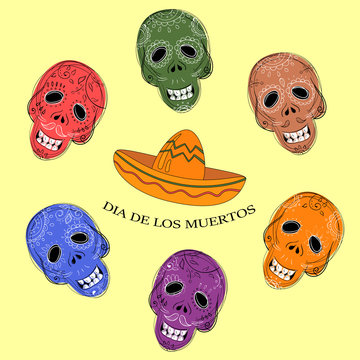 Dia de los Muertos. Day of the Dead sugar skulls