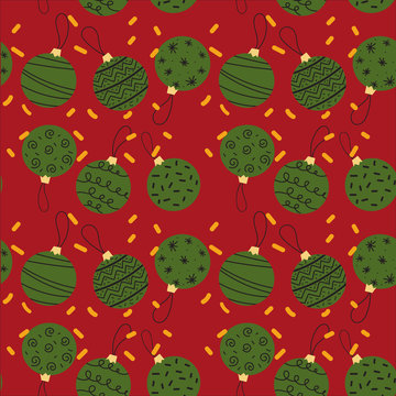 Seamless pattern of Creative Christmas balls