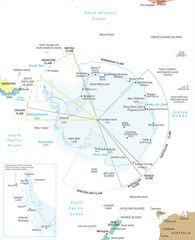 Obraz premium Antarctic region Map - Vector Illustration