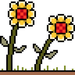 vector pixel art flower