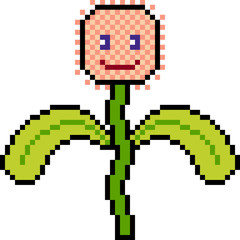 Obraz premium vector pixel art flower