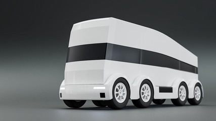 Autonomous vehicle truck on grey background 3d illustration