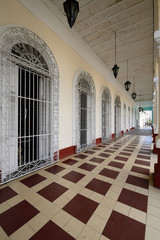 Colonial building development by the main promenade on the old town in Cienfuegos on Cuba