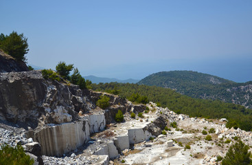 high mountains, rocks, slope