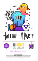 Halloween Party Poster on white background