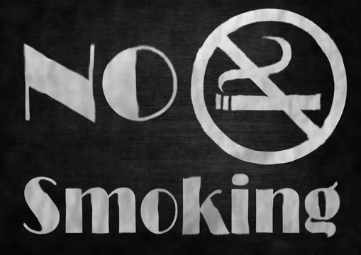 Bitte nicht rauchen Zeichen auf Kreidetafel