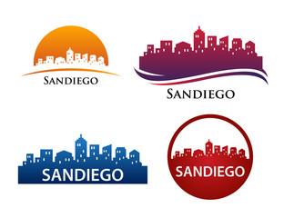 San Diego City Skyline Logo Template