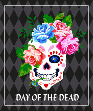 Day of the dead invitation vector poster. Dia de los muertos. .