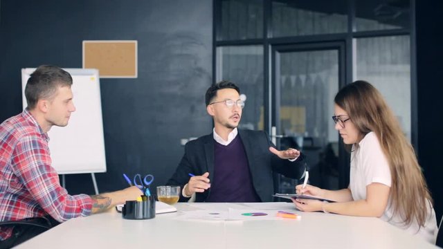 Working on project in company