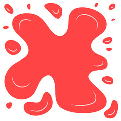 Red splash on a white background. Vector illustration
