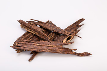 Close Up Macro Shot Of Sticks Of Agar Wood Or Agarwood Isolated On White Background The Incense...
