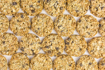 background of healthy cookies with cereal and nuts