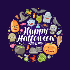Halloween, concept. Holiday, festival, celebration banner or greeting card. Vector illustration