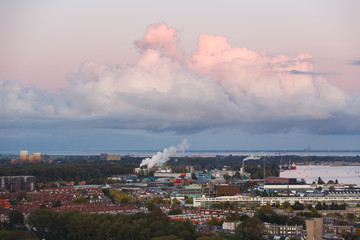 Industrial cityscape of Amsterdam