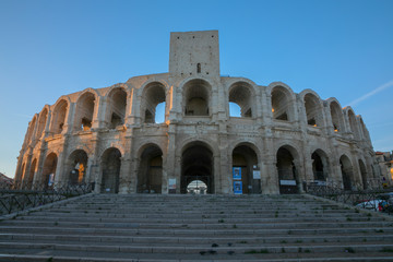 Fototapeta na wymiar Arles, France - Long exposure photo of Amphitheatre in Arles