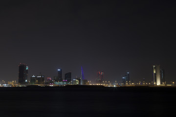 Fototapeta na wymiar Night skyline of Manama, the Capital city of Bahrain