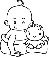 vogel küken streicheln haustier kuscheltier seitlich sitzend klein süß niedlich windel kind baby comic cartoon