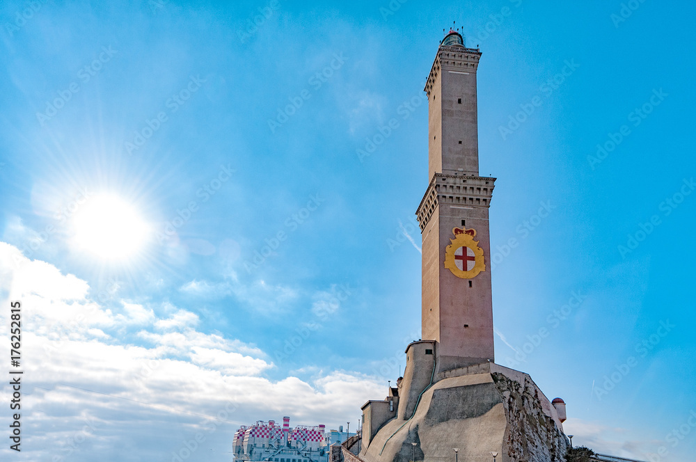 Wall mural lightouse lanterna genoa town italy symbol