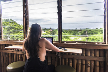 Woman working remotely 