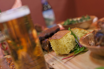 Barbecue meat with vegetables