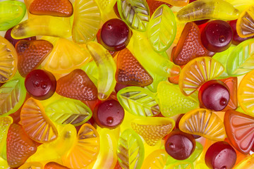 background of fruity gummy candies