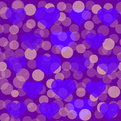 Violet hearts pattern for Valentine Day greeting card design. Romantic illustration for valentines day .