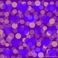 Violet hearts pattern for Valentine Day greeting card design. Romantic illustration for valentines day .