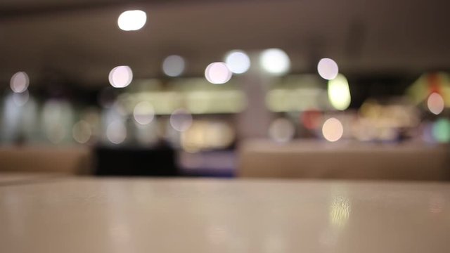 table at restaurant blurred background