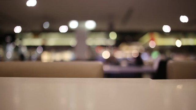 table at restaurant blurred background