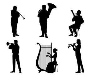 Silhouettes of orchestra musicians © ashva73