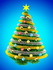 3d tinsel orange