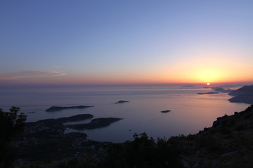 Sunset over the Adriatic Sea Croatia in summer.