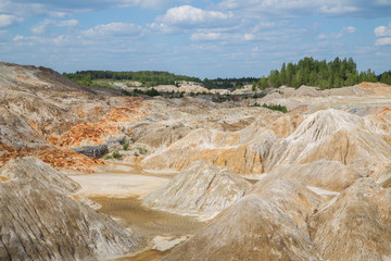 Amazing kaoline china stone abandoned quarry open pit mine
