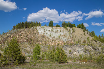 Heap mountain of stones and rocks quarry open pit mine
