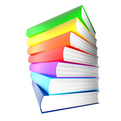 colorful books. isolated on white.