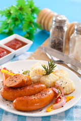 Fried sausages