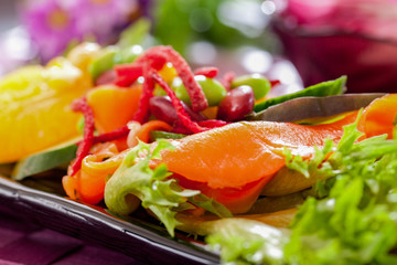 Smoked salmon salad