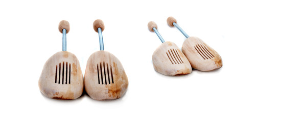 Schuhspanner isoliert in Nahaufnahme