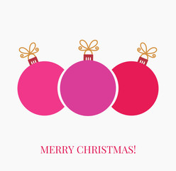 Christmas balls greeting card background