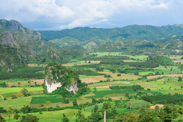 Fototapeta na wymiar Mountains and beautiful view of landscape in Nan Province, Thailand.