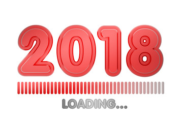 20218 year loading progress bar. 3d render. isolated on white