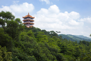 chinese temple on the mountain