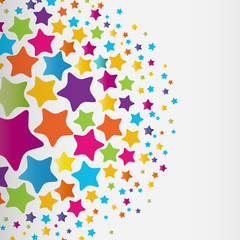 Stars background, abstract design pattern, colorful elements on a white background.