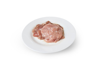 Fermented Pork in Plate On a white background