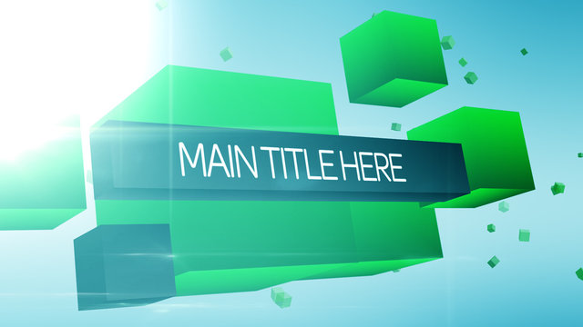 Translucent 3D Green Cube Title