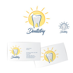 Dentistry logo. Dentist business card. Stomatologist,
