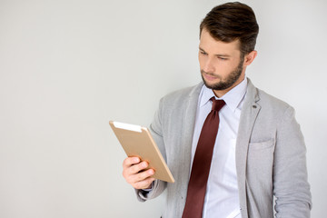 Young man using a tablet