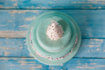 Christmas cake with pastel colors decor
